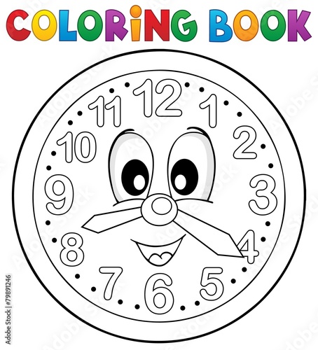 Coloring book clock theme 2
