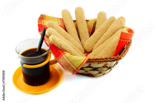 Ladyfinger - savoiardi biscuits and coffee
