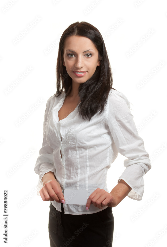 the dark-haired young woman - the employee of office the dark-haired young woman - the employee of office
