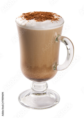 Fototapet Cappuccino isolated on white background