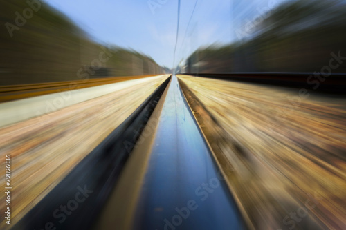 Blurred railroad in the country