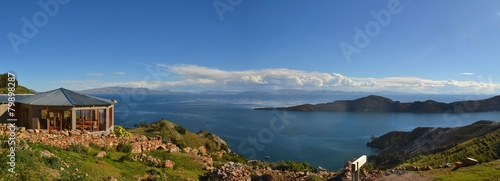 View of Lake Titicaca between Bolivia and Peru photo