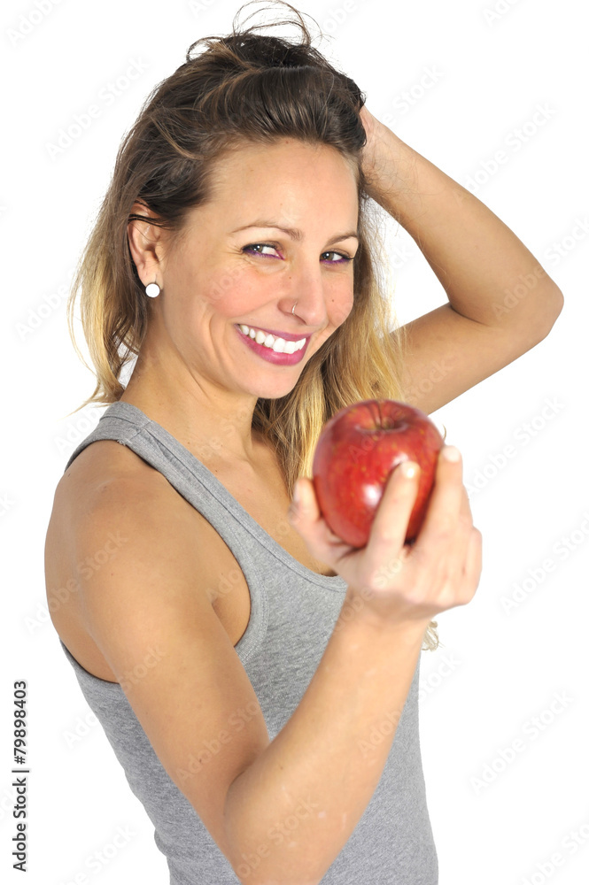 sexy beautiful girl holding green apple fruit healthy eating sexy beautiful girl holding green apple fruit healthy eating