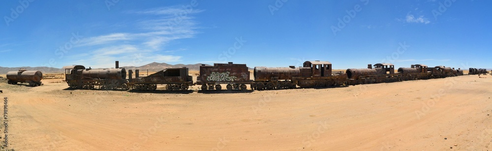 Rusty steam locomotives, train cemetery in Bolivia Rusty steam locomotives, train cemetery in Bolivia