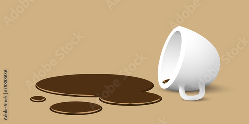 overturned cup of coffee