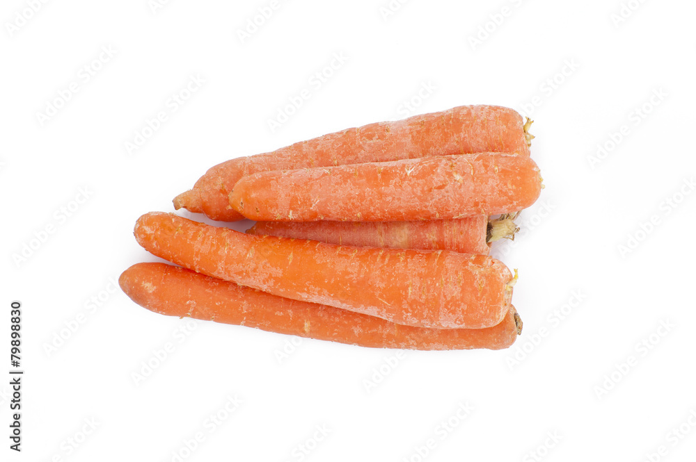 Fresh carrots on a white background.. Fresh carrots on a white background..