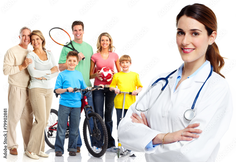 Medical family doctor and patients. Medical family doctor and patients.