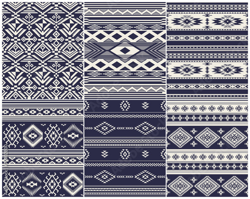 Set of 6 Ethnic vector seamless patterns