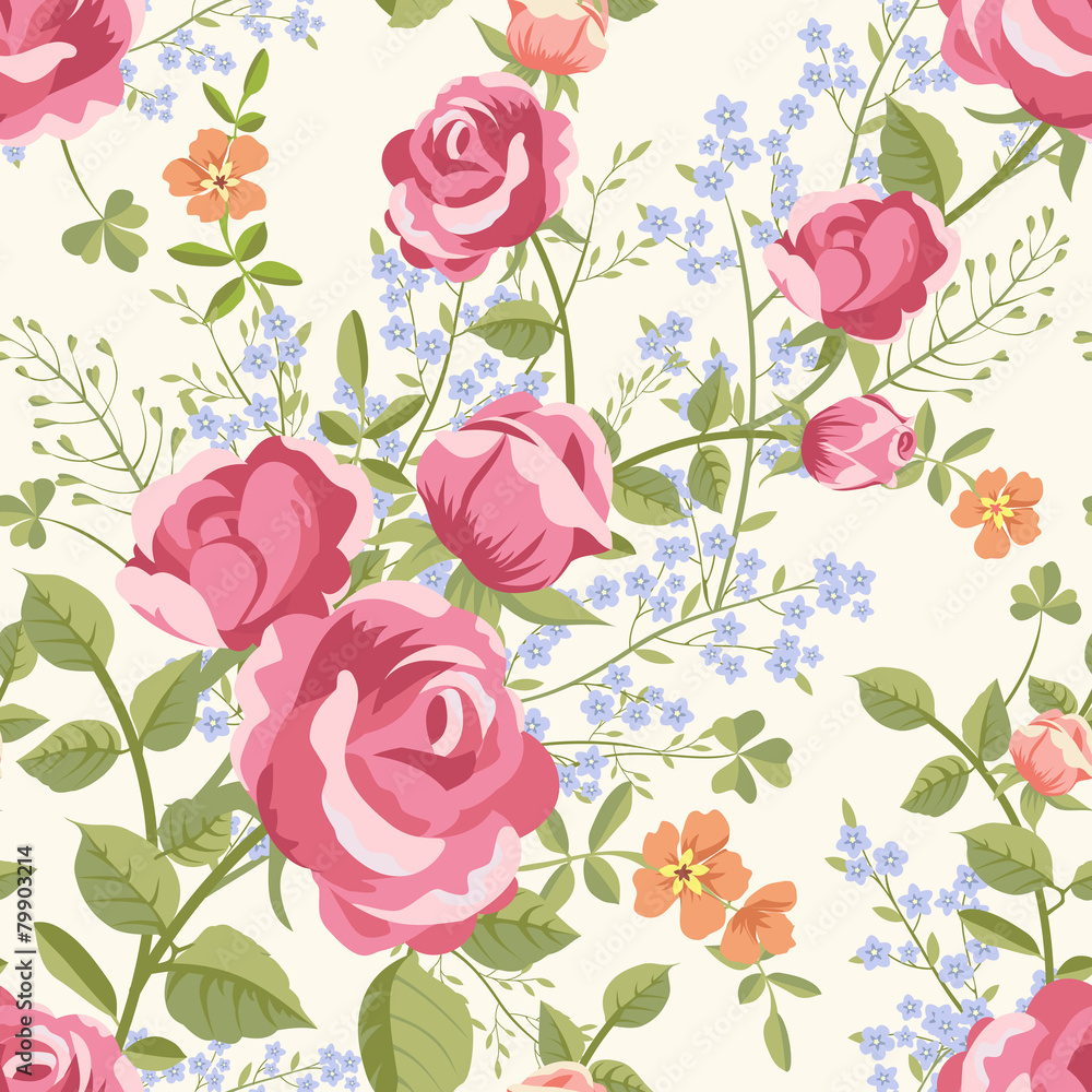 Seamless pattern with bouquets of flowers Seamless pattern with bouquets of flowers