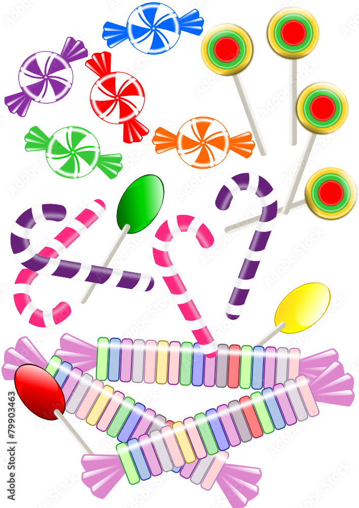 Set of sweets and confectionary Set of sweets and confectionary