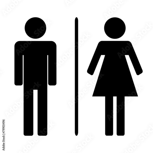 Male and ladies toilet vector illustration flat