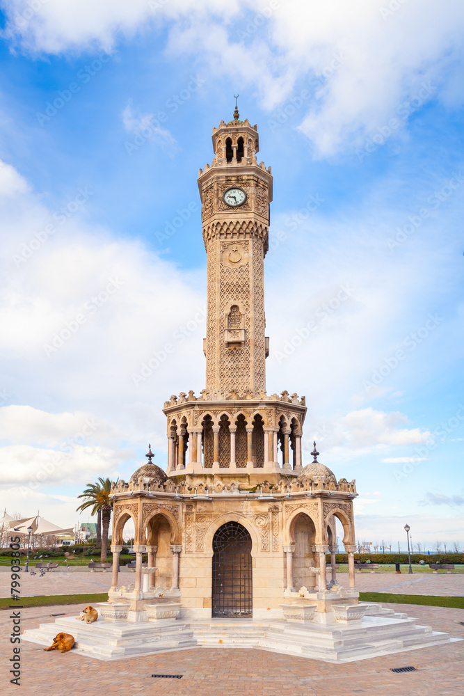 Izmir, Konak Square view with historical clock tower