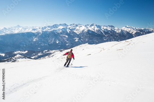 Canvastavla Skiing on the majestic italian alpine arc