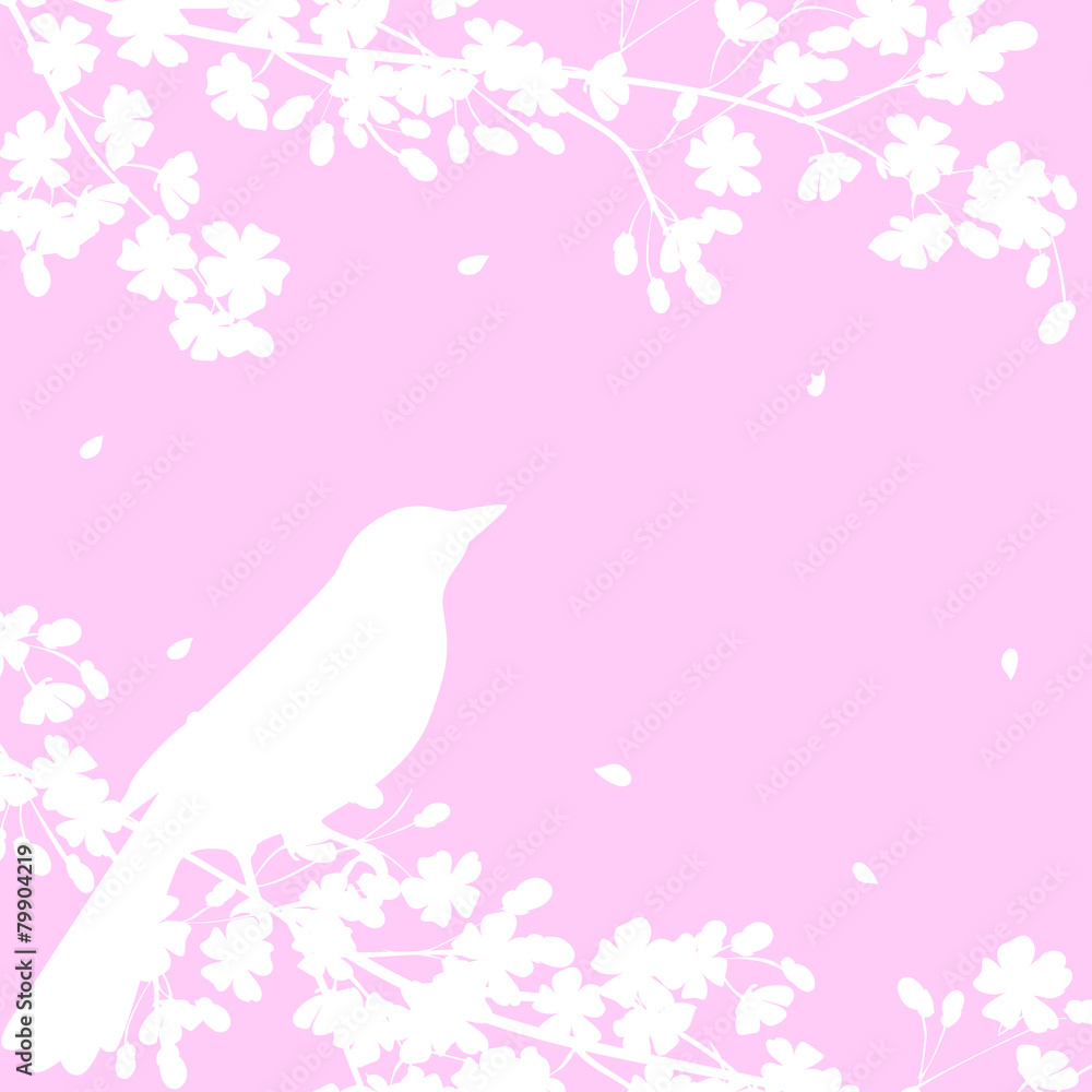 blooming tree and birds blooming tree and birds