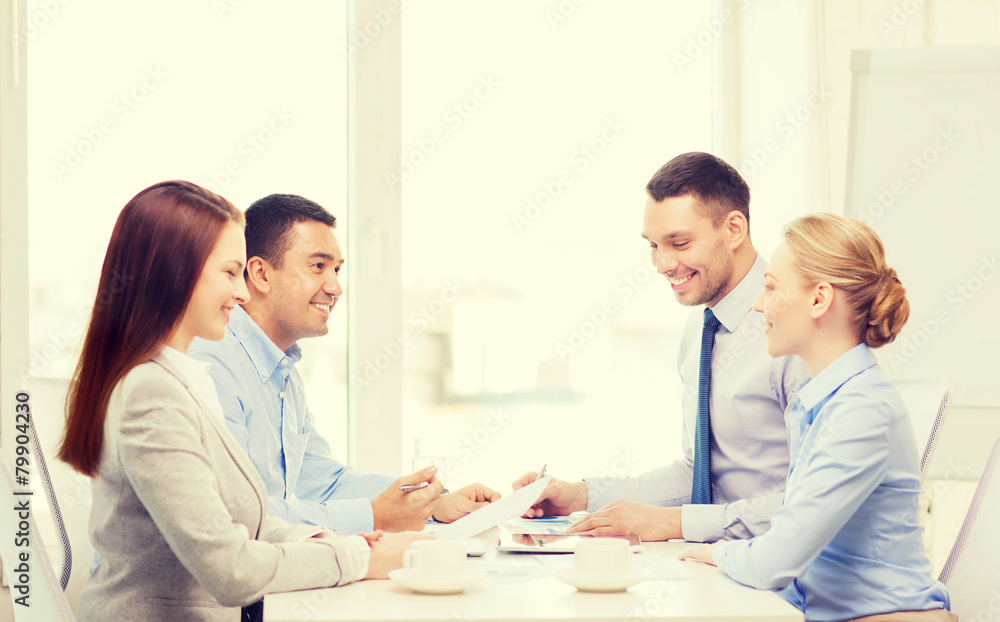 business team having meeting in office business team having meeting in office