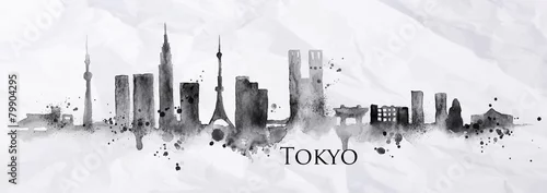 Obraz Atrament sylwetka Tokio