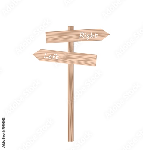 Illustration of wood traffic sign
