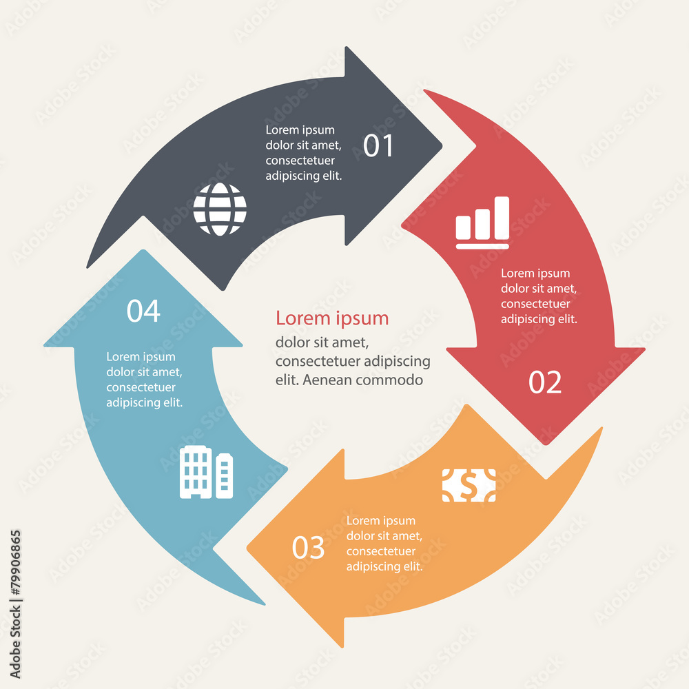 Circular infographics template for cycling diagram, graph, prese Circular infographics template for cycling diagram, graph, prese
