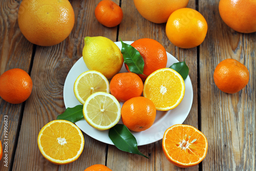 Citrus fruits - orange, lemon, tangerine, grapefruit