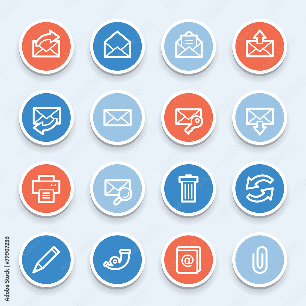 Email web icons set Email web icons set