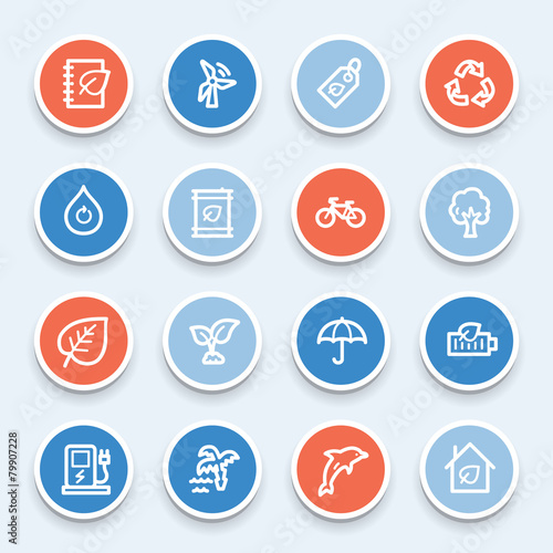 Green ecology web icons set