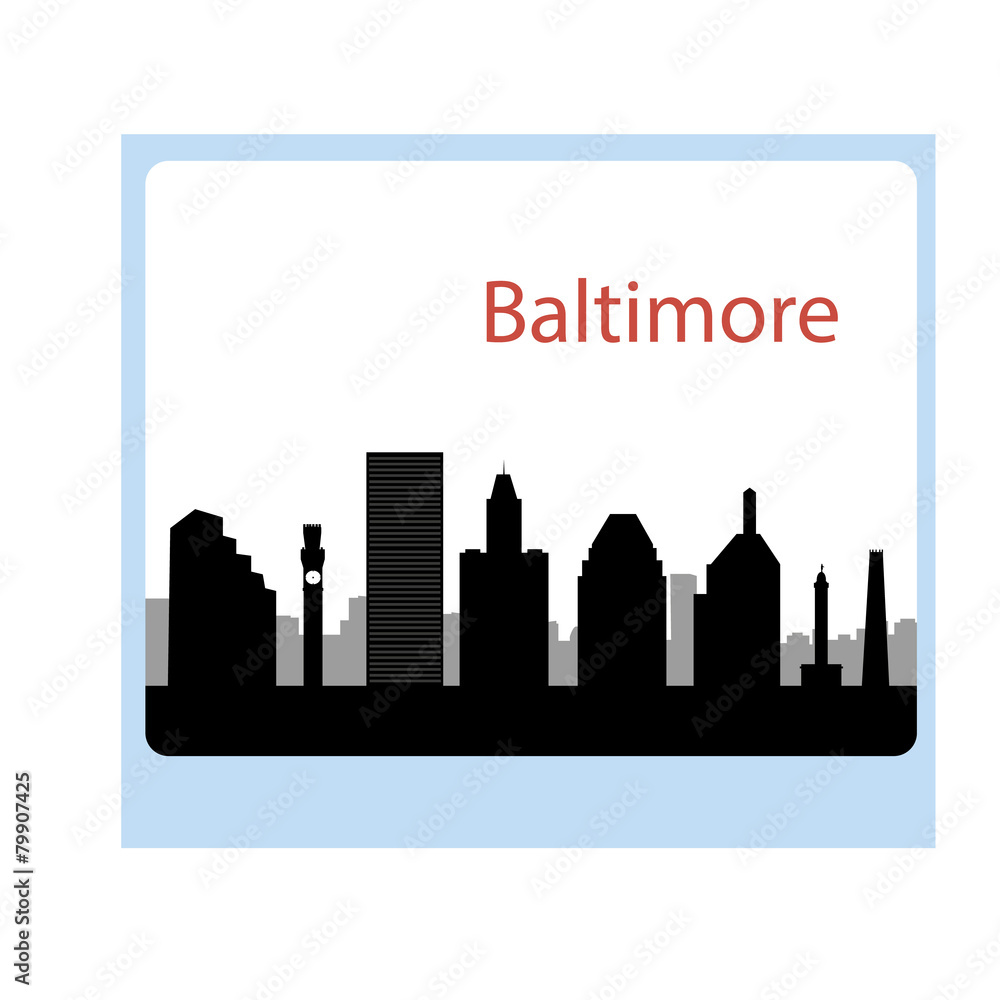 Baltimore USA city skyline silhouette vector illustration