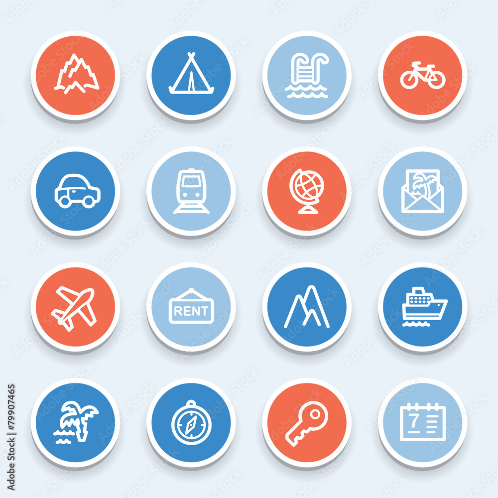 Travel web icons set Travel web icons set