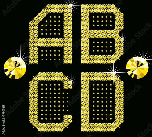 golden digital diamond alphabet new