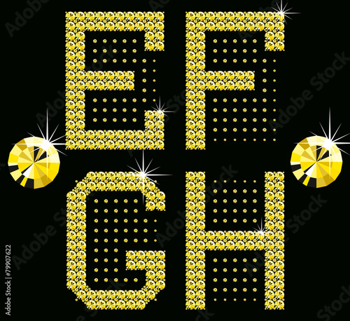 golden digital diamond alphabet new