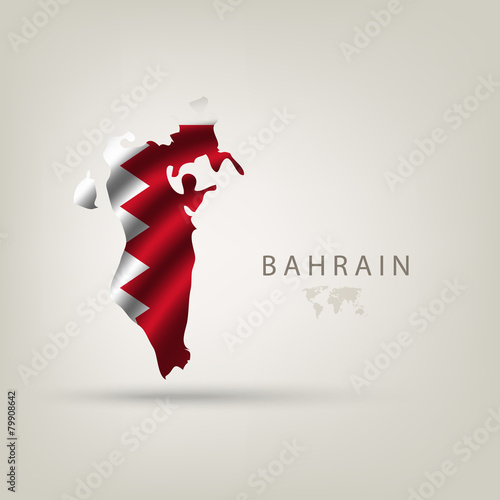 Flag of BAHRAIN as a country with a shadow