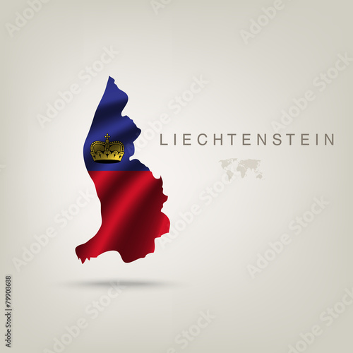 Flag of LIECHTENSTEIN as a country with a shadow