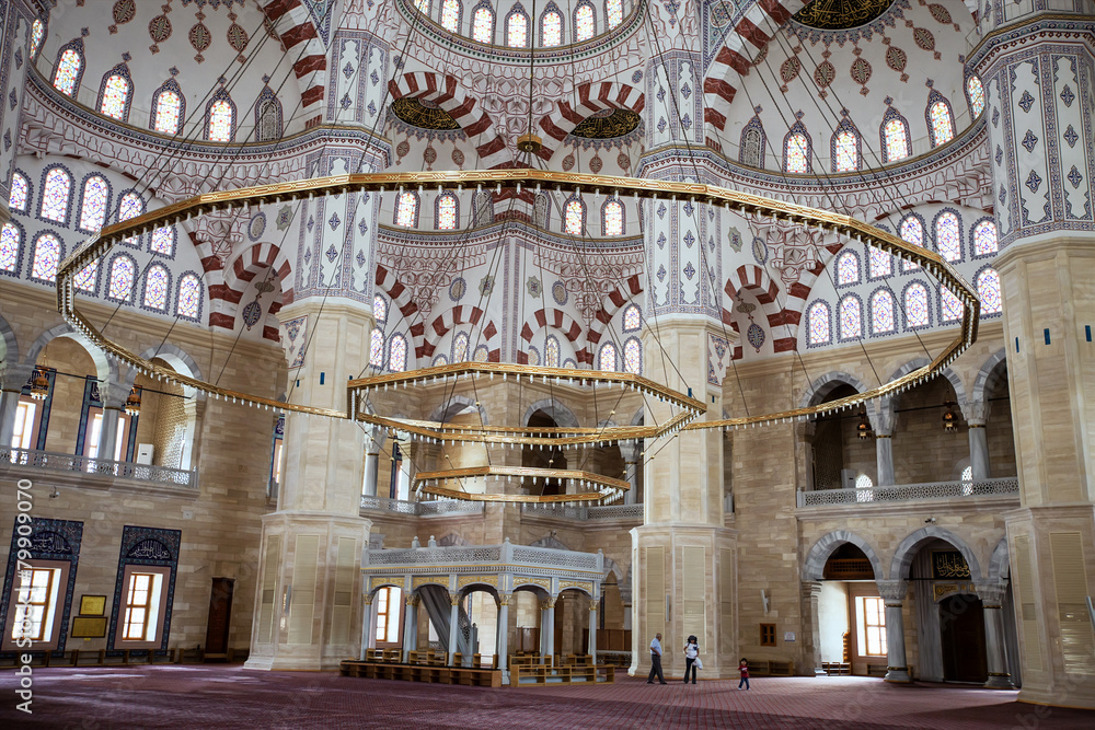 interior of the mosque in Adana Turkey