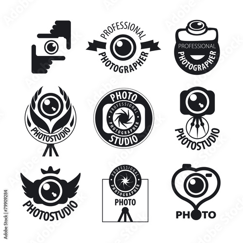 big set of vector logos for professional photographer