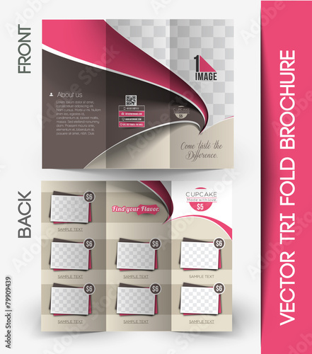 Cup Cake Shop Tri-Fold Brochure Design