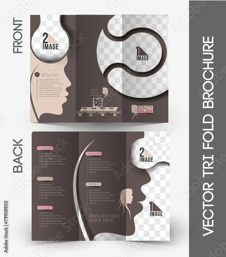 Beauty Care & Salon Tri-Fold Mock up & Brochure Design