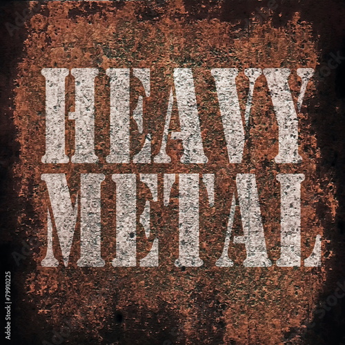 Fototapet heavy metal music on old rusty metal plate background