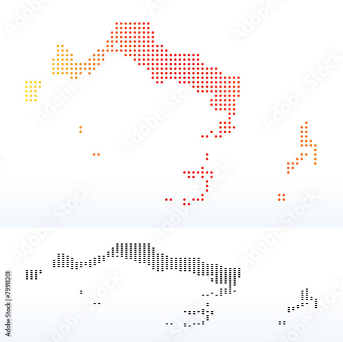 Map of Turks and Caicos Islands with Dot Pattern