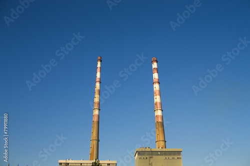 Canvas Print Poolbeg Generating Station in Dublin city bay