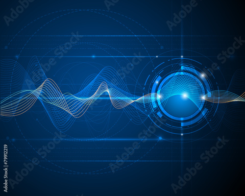 Illustration Abstract futuristic wave-digital  technology