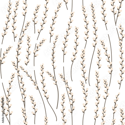 Seamless pattern with willow branches
