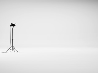 White studio with lights