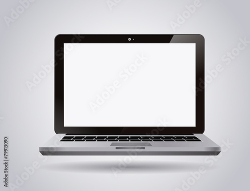 Glossy laptop Isolated on White Background. Vector Illustration.