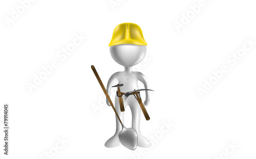 Monigote 3d obrero.