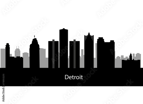 Detroit  Michigan skyline. Detailed vector silhouette