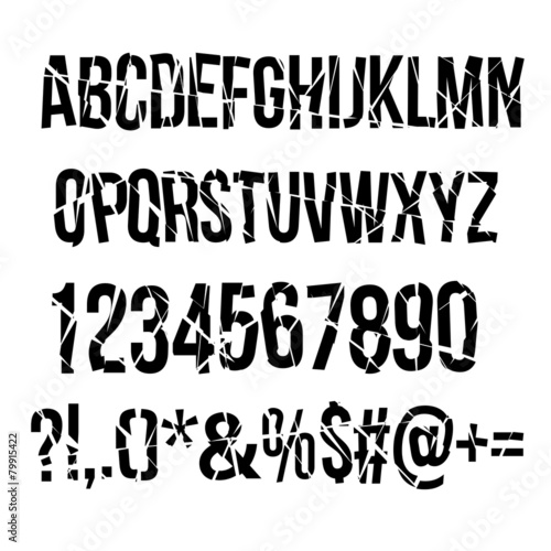Cracked alphabet vector