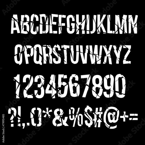 Cracked alphabet vector
