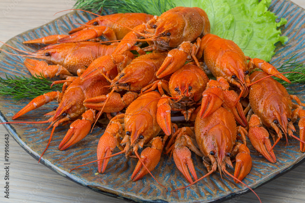 Boiled crayfish