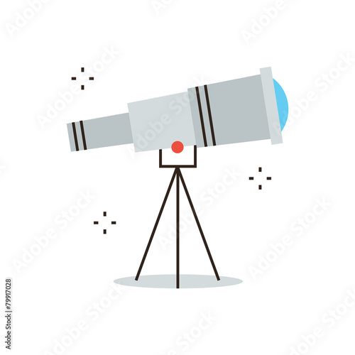 Business vision flat line icon concept