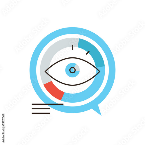 Data visualization flat line icon concept