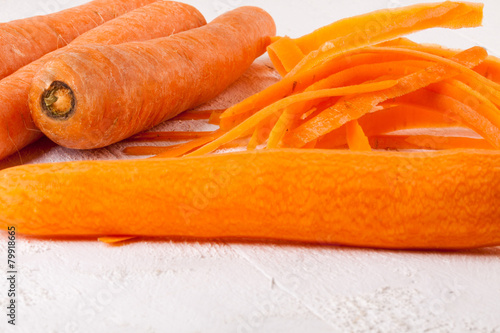 Fresh peeled carrots